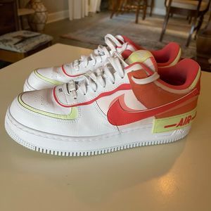 Nike Air Force 1 Shadow Athletic Lace Up Shoe Womens Size 12 CI0919-110 White